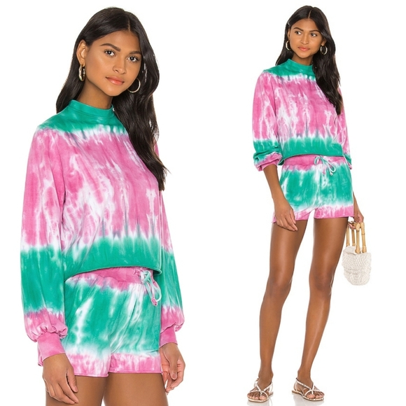 Beach Riot Ava Sweatshirt Shorts Tie Dye Set sz XS - Picture 6 of 10